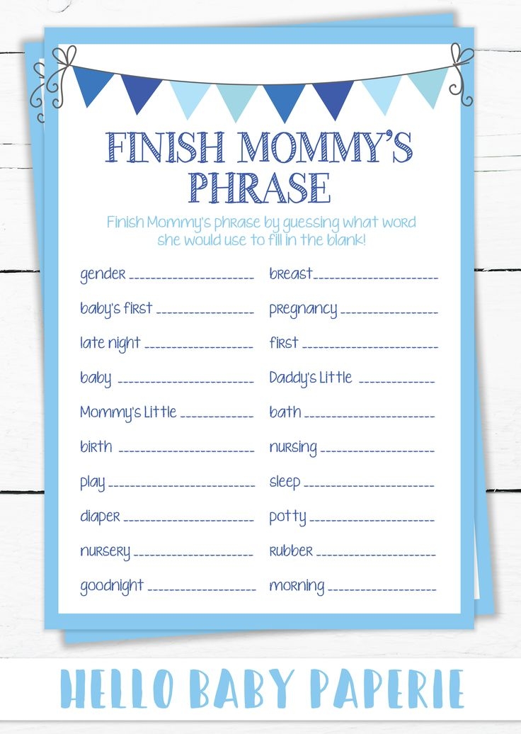 Finish Mommy 39 s Phrase Baby Shower Icebreaker Game Baby Shower Game
