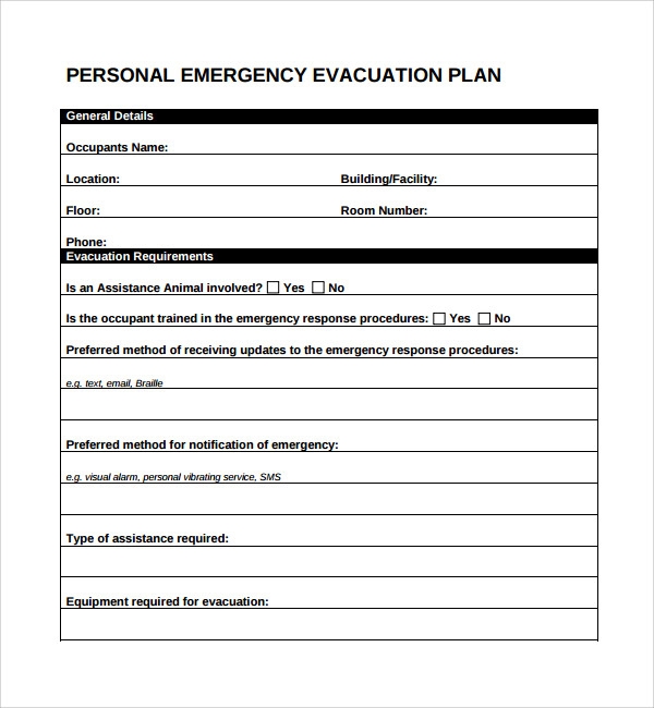 Fire Evac Plan Template