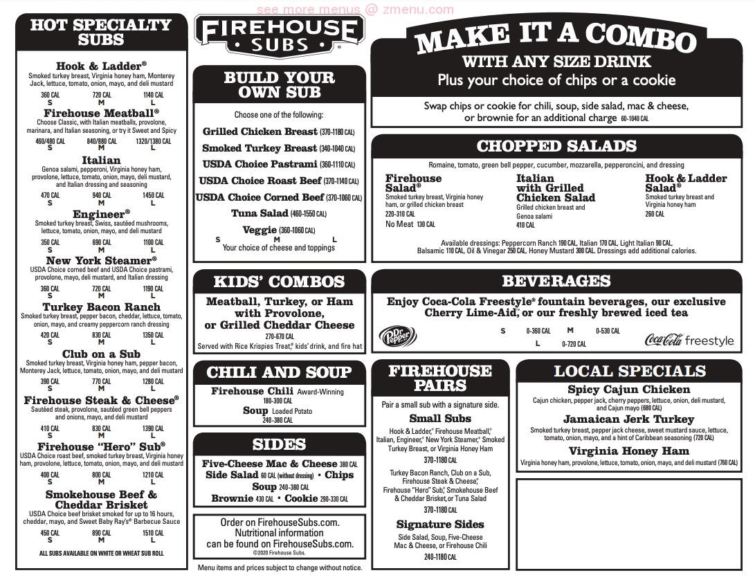 Firehouse Subs Printable Menu With Prices Dev onallcylinders
