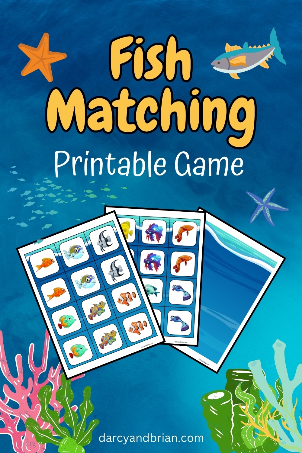 Fish Matching Game Printable Darcy And Brian Shop