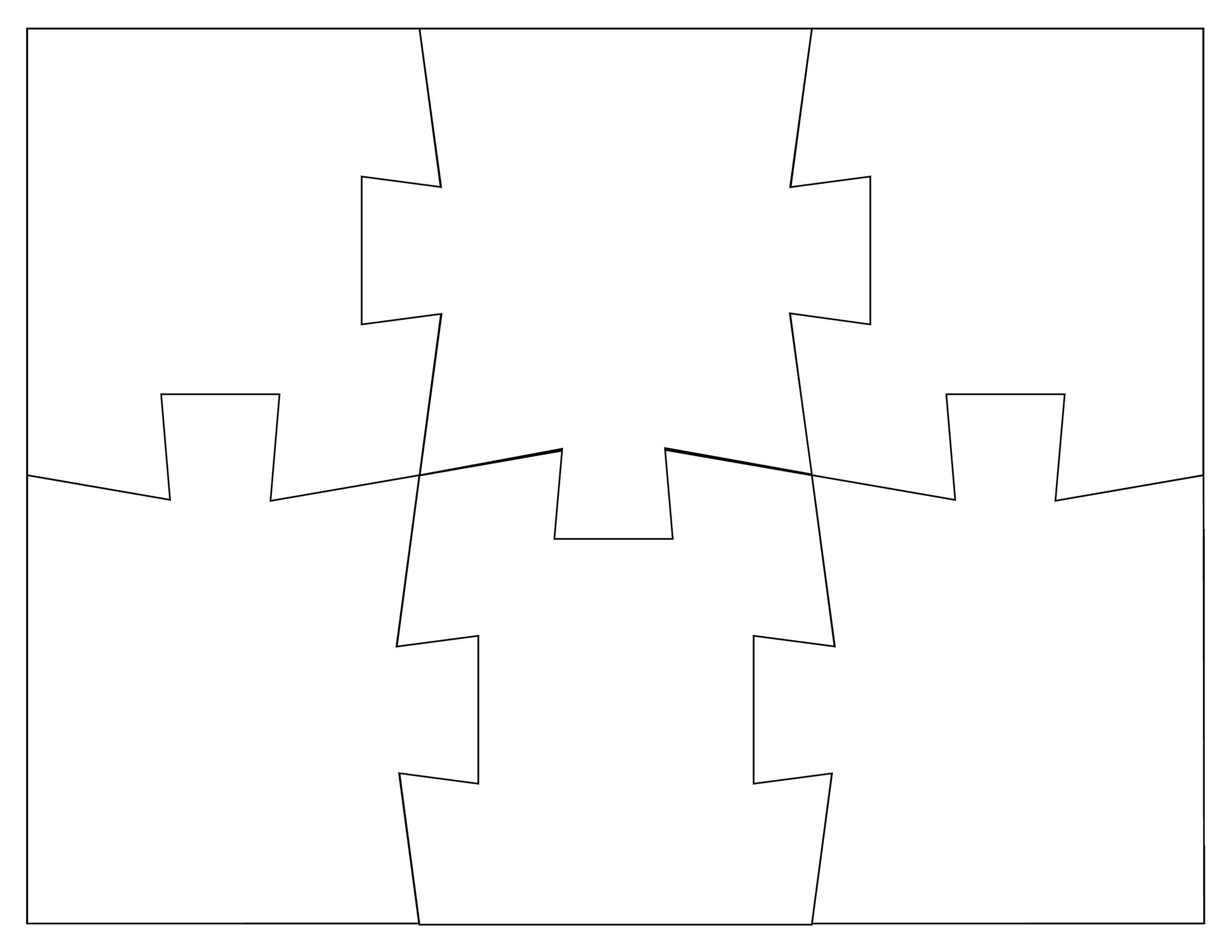 Fit Together Full Page Printable Puzzle Piece Template