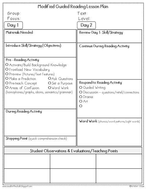 Five E Lesson Plan Template Modified Guided Reading For Ells Simple 