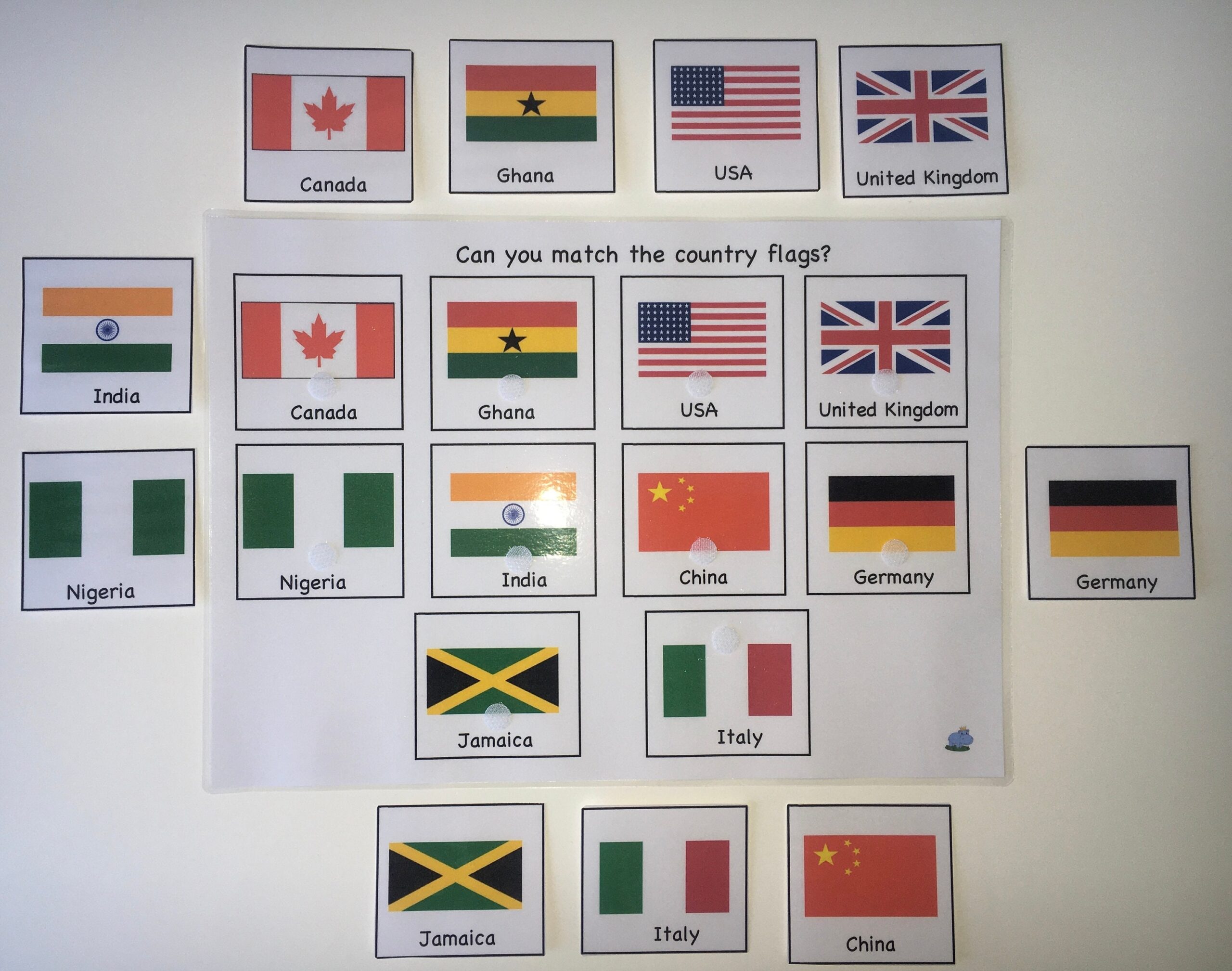 free printable flag matching game