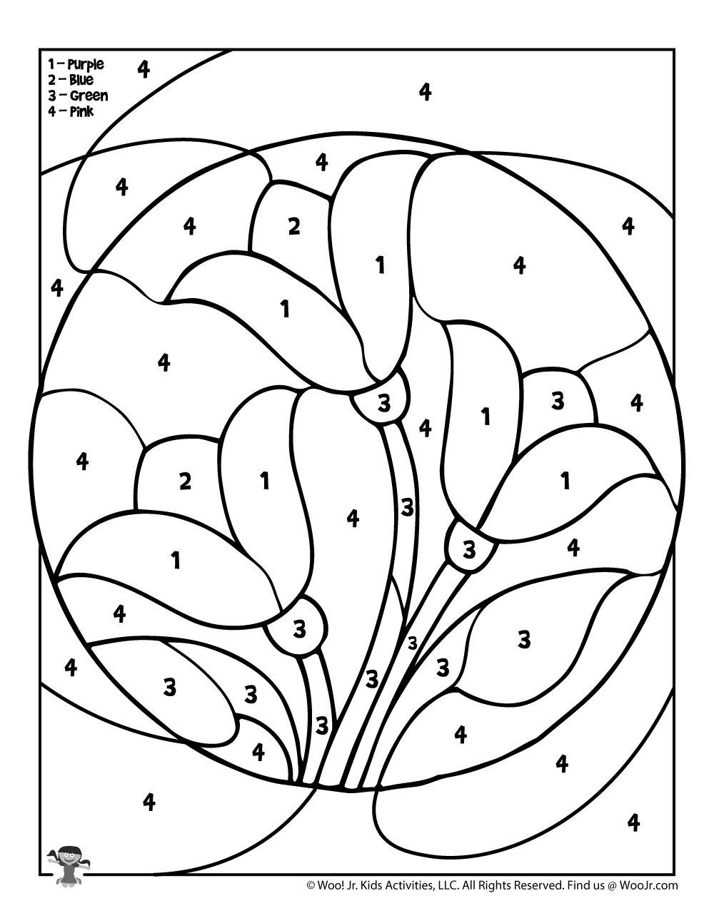 Flower Color By Number Printable Printable Word Searches