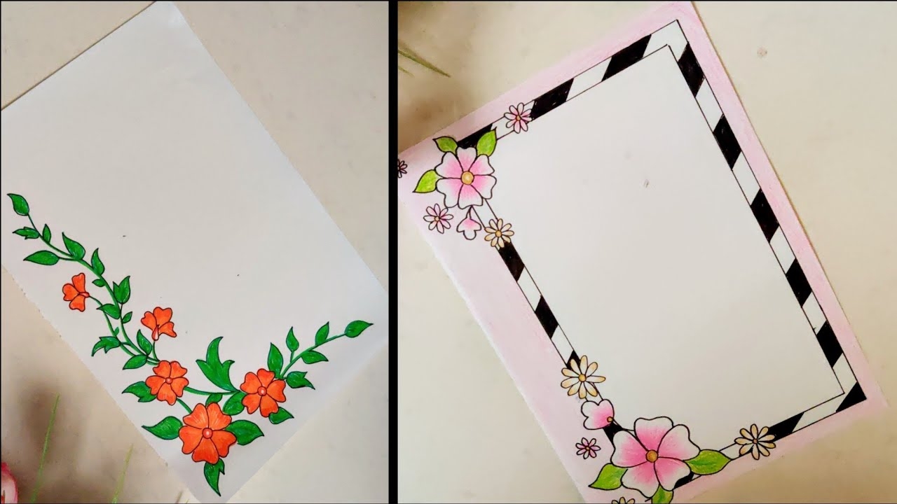 Flower Design For Project Front Page Drawing Focistalany