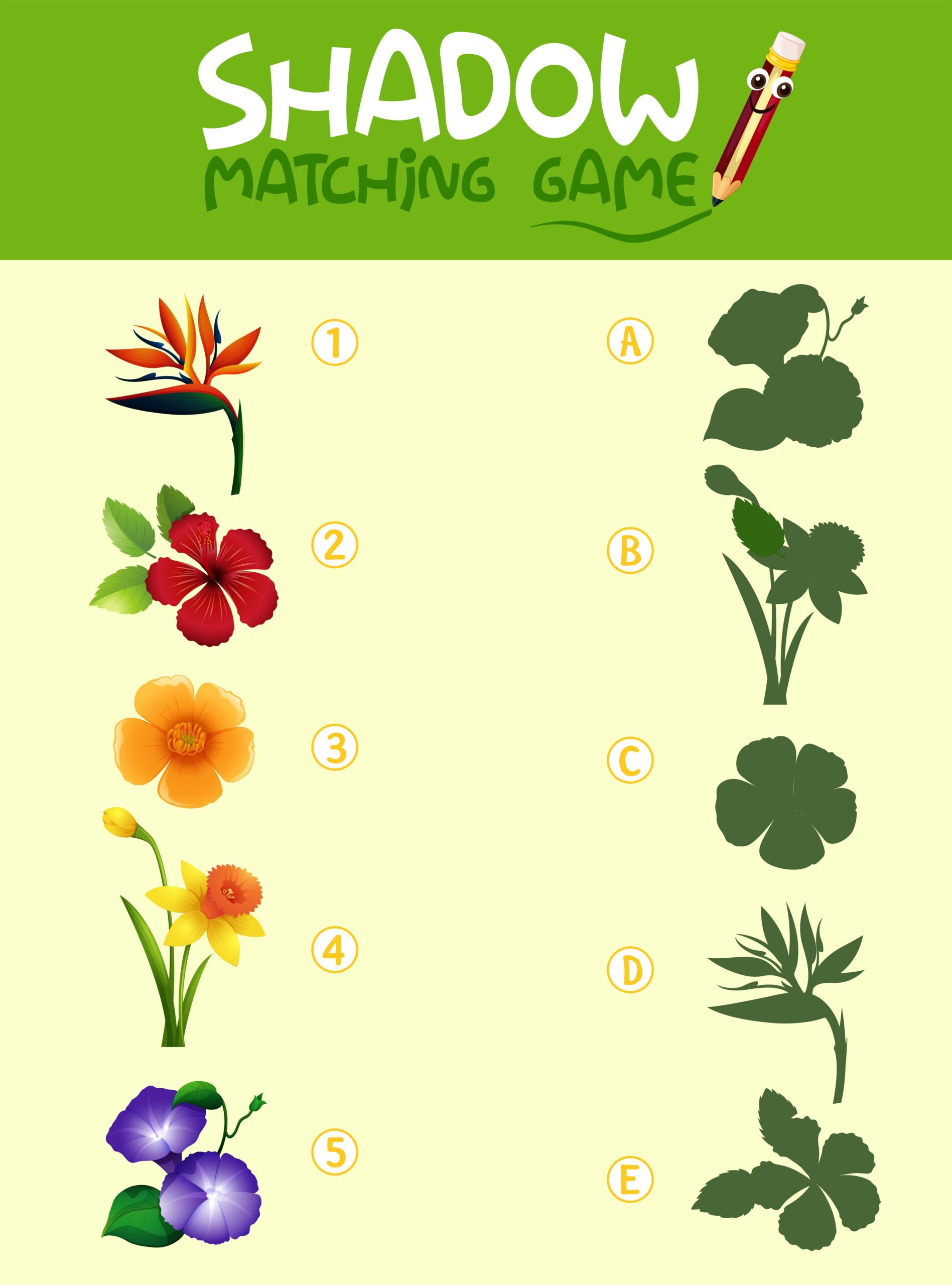 free printable flower matching game