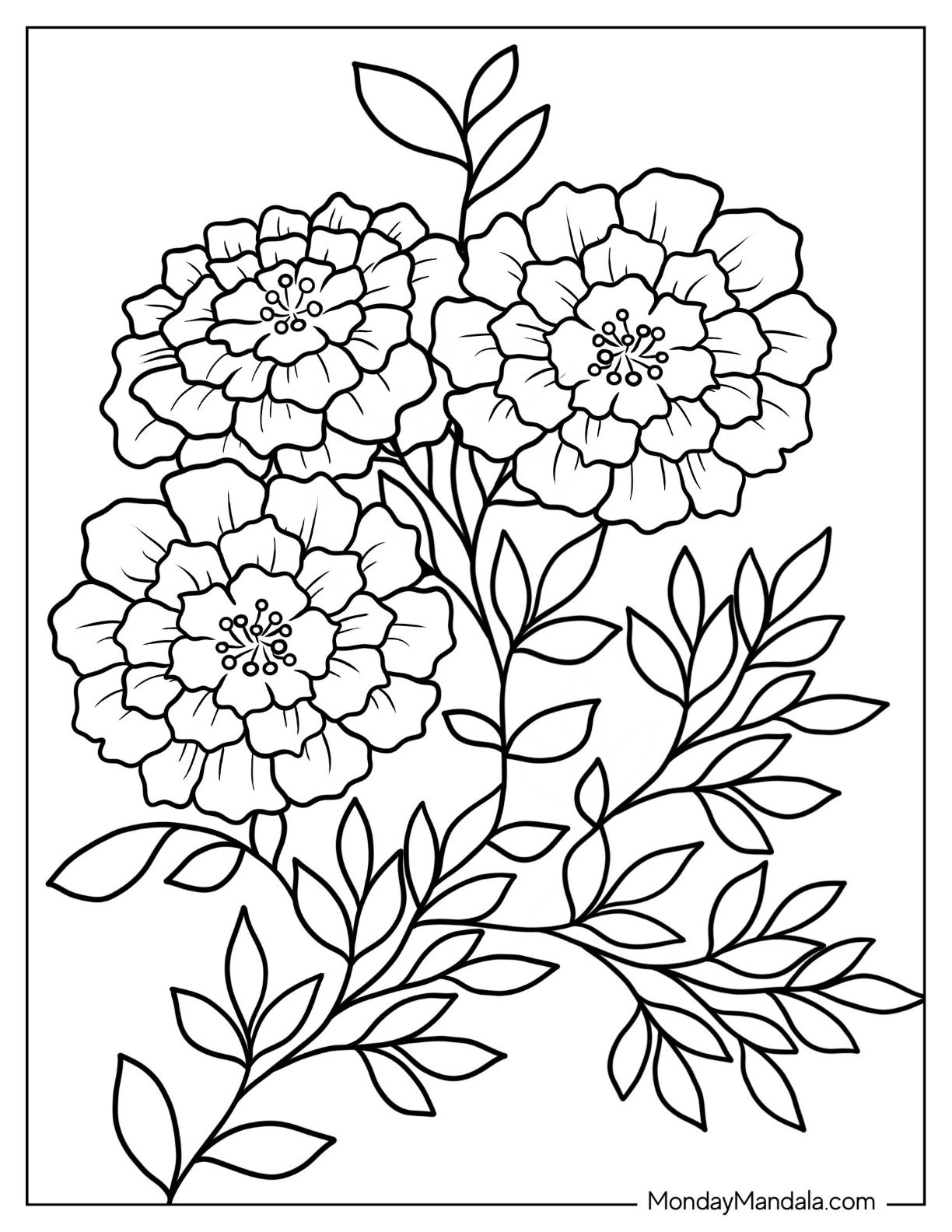 printable flower coloring pictures