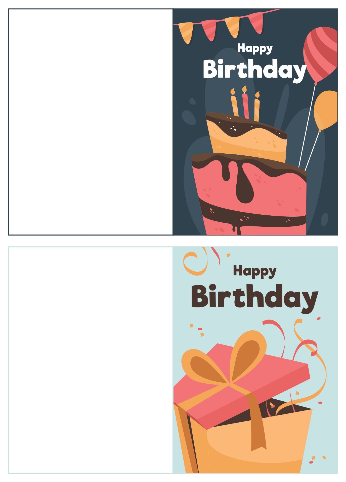 Folding Birthday Card Template