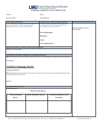 formal lesson plan template