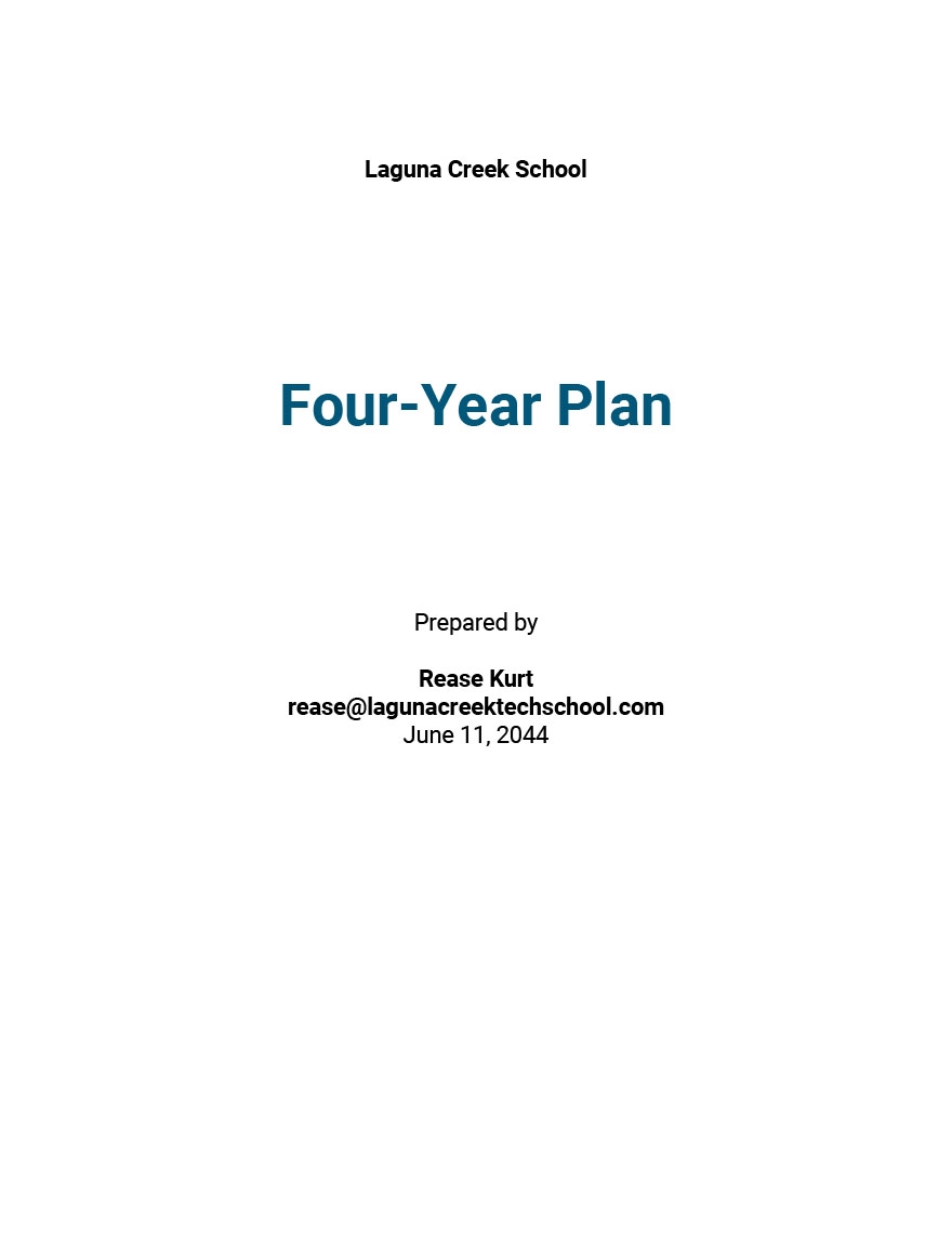 Four Year Plan Template Google Docs Word Apple Pages Template