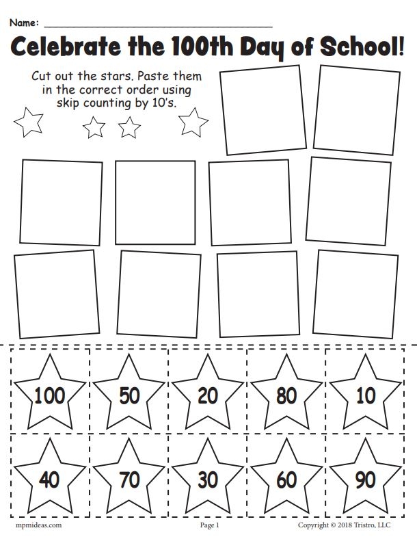 100th day of school activities printable