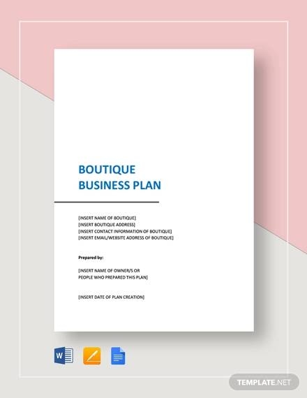 FREE 16 Boutique Business Plan Templates In PDF MS Word