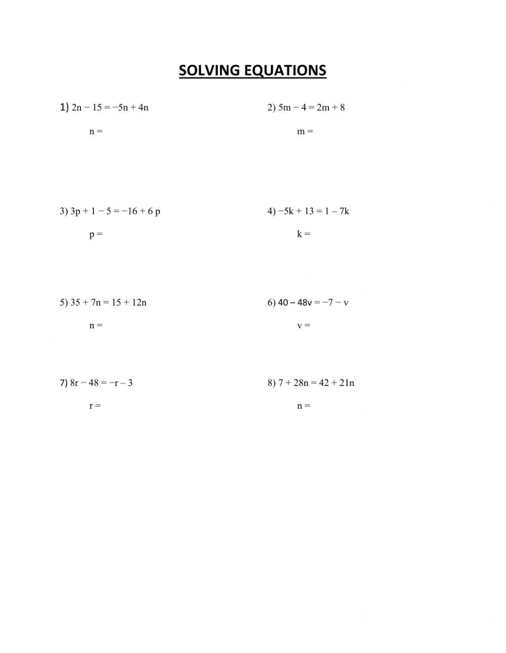 Free 3 Step Algebra Equations Worksheet Download Free 3 Step Algebra 