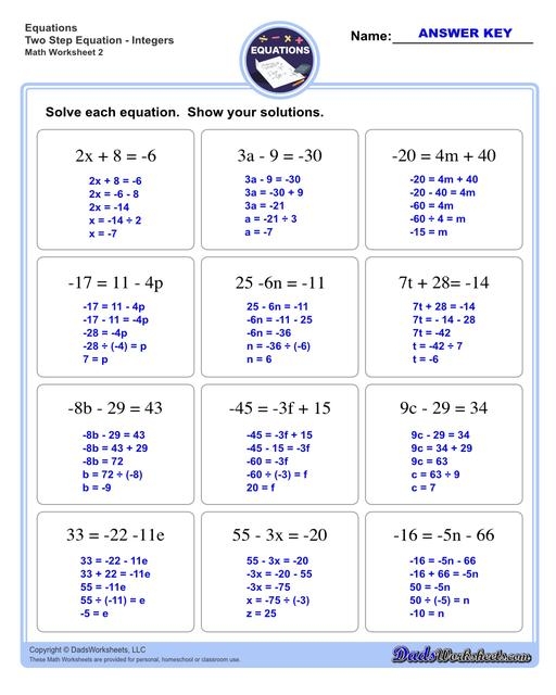 Free 3 Step Algebra Equations Worksheet Download Free 3 Step Algebra