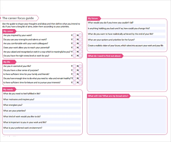 FREE 9 Sample Goal Planning Templates In PDF MS Word