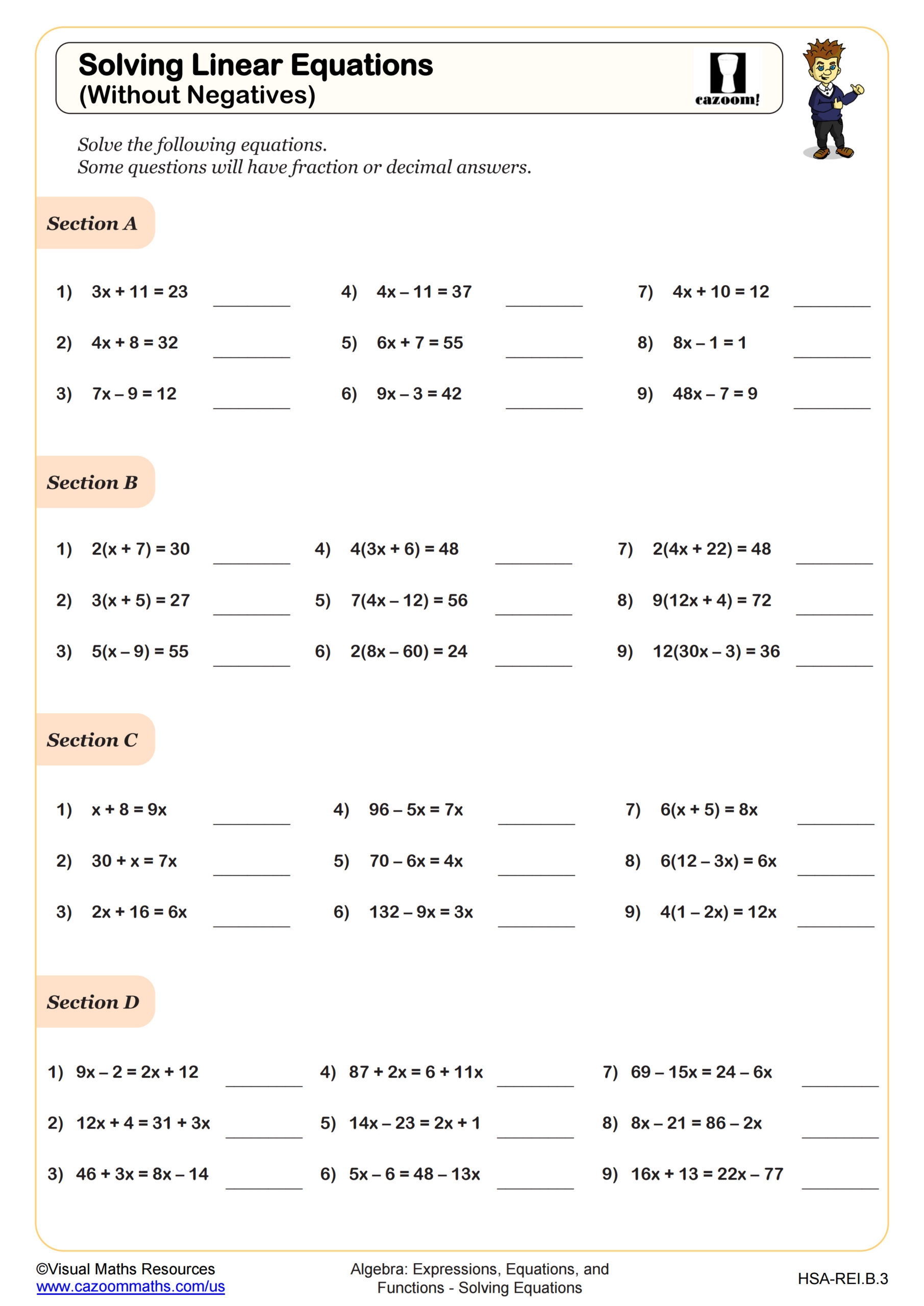 Free Algebra Equations Worksheet Pdf Download Free Algebra Equations 