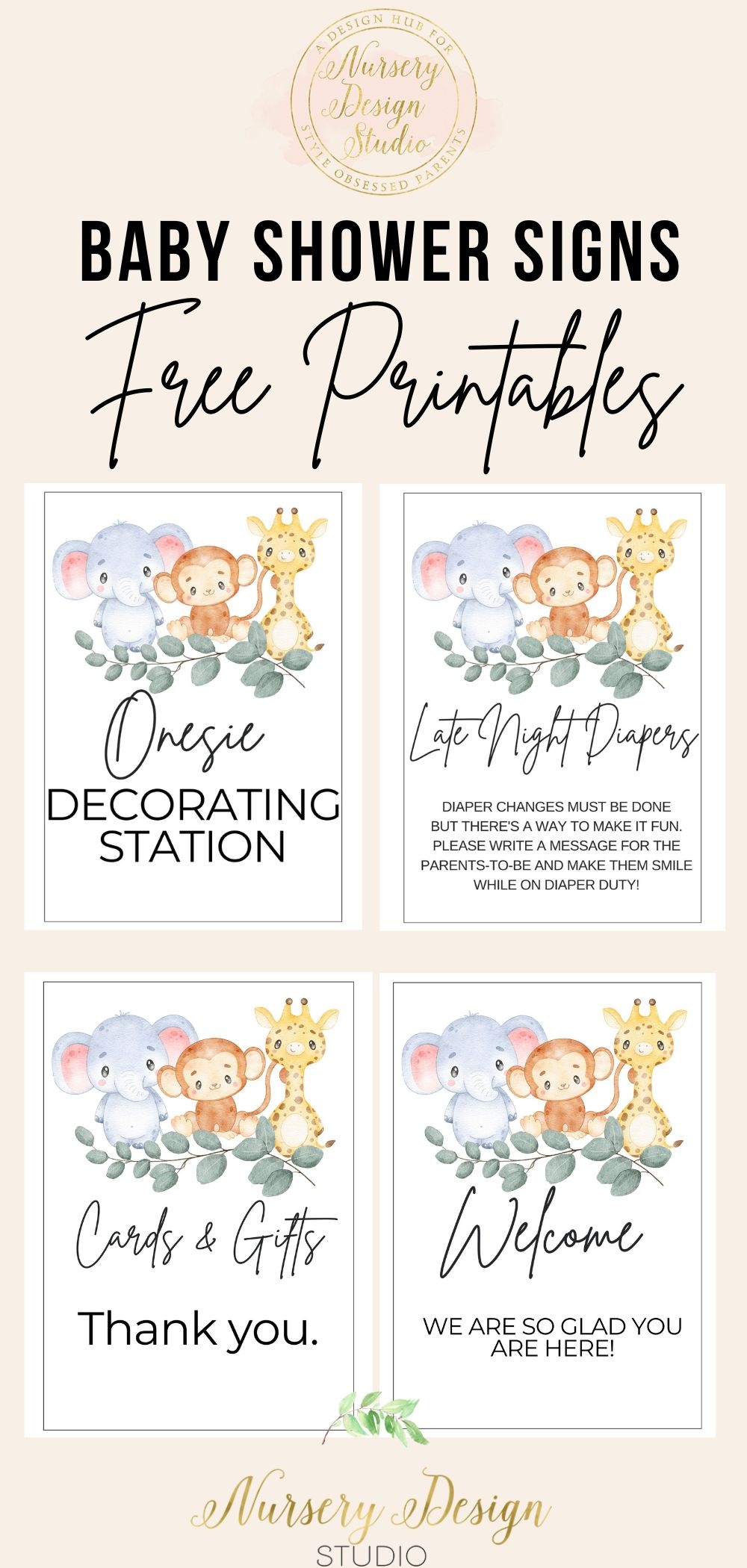 FREE BABY SHOWER SIGNS FREE PRINTABLES Nursery Design Studio