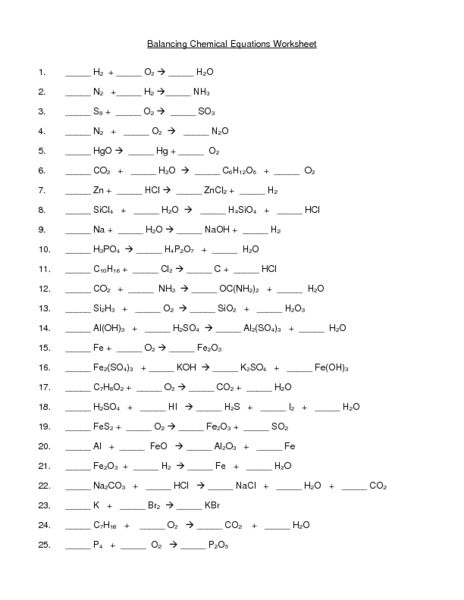 Free Balancing Equations Worksheets Equations Worksheets