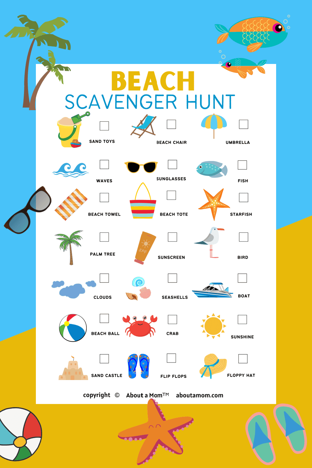 Free Beach Scavenger Hunt Printable About A Mom