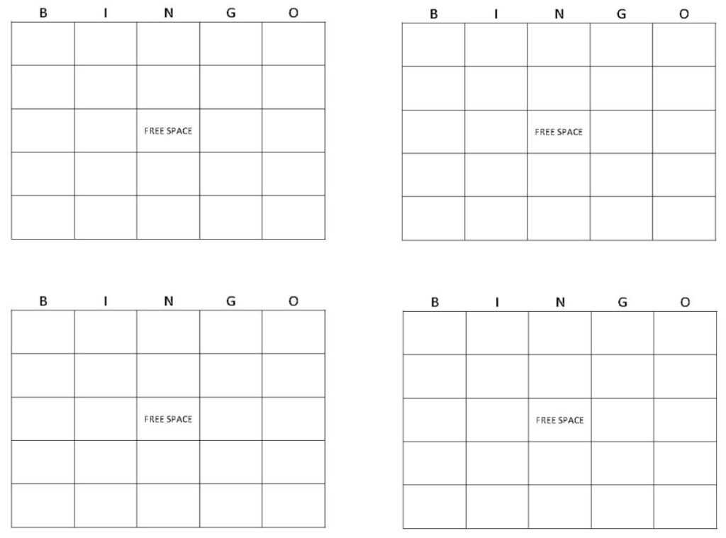 Free Blank Bingo Card Templates Printable Ndeaccounting