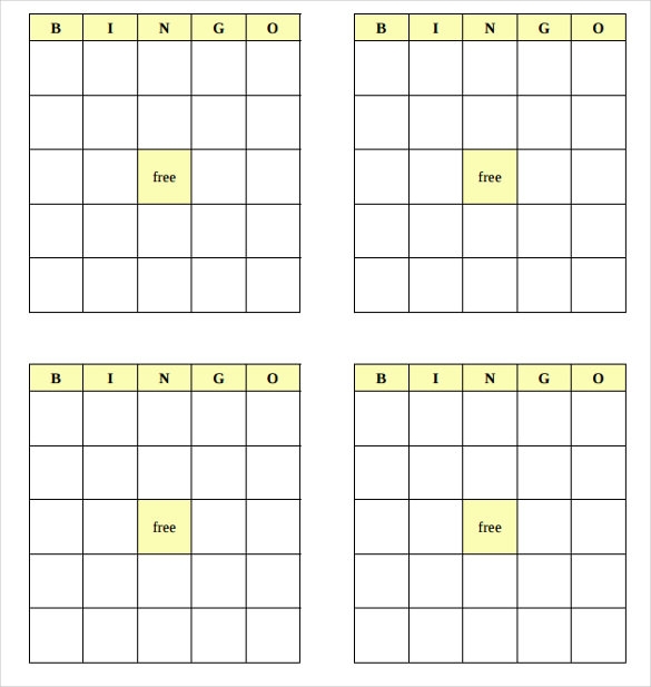 Free Blank Bingo Card Templates Printable Ndeaccounting