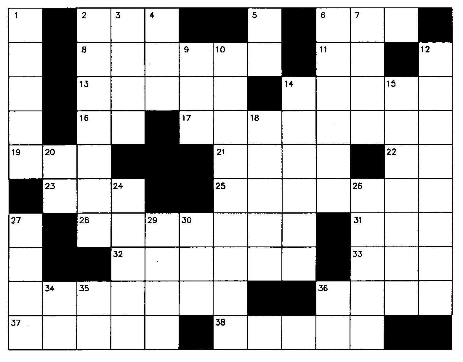 crossword puzzle template printable