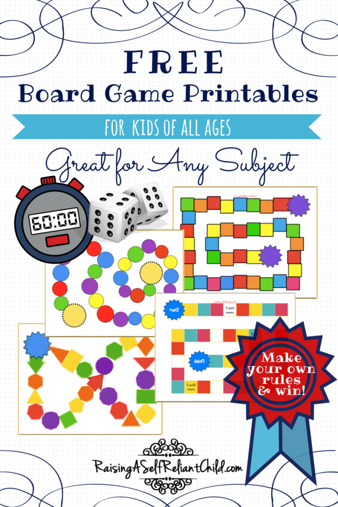 free printable food board games