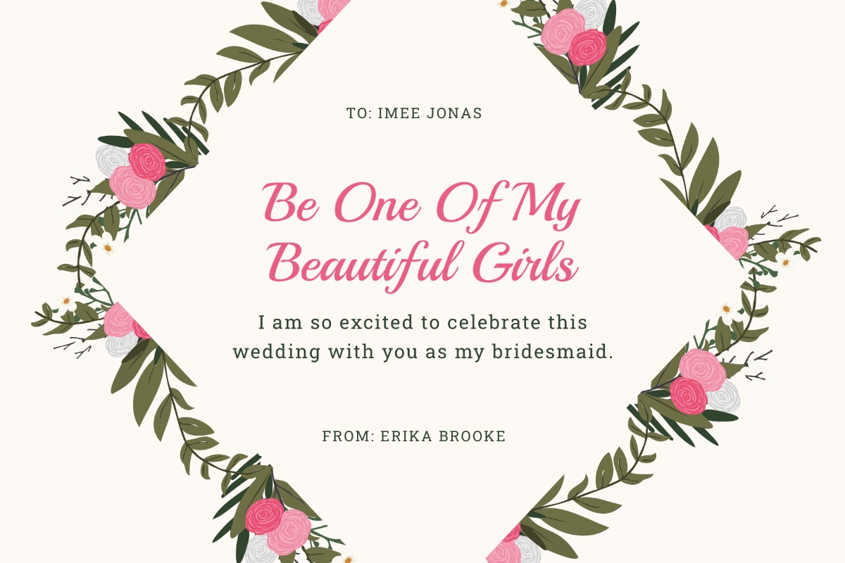 FREE Bridesmaid Card Templates Examples Edit Online Download