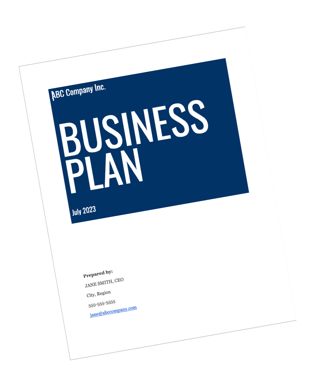 detailed business plan template