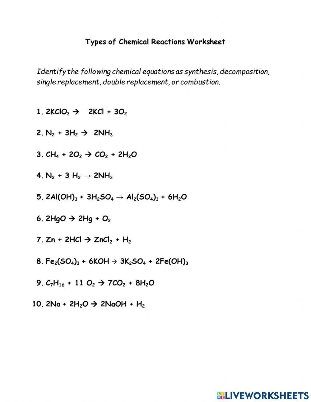 Free Chemical Equation Worksheet Download Free Chemical Equation 