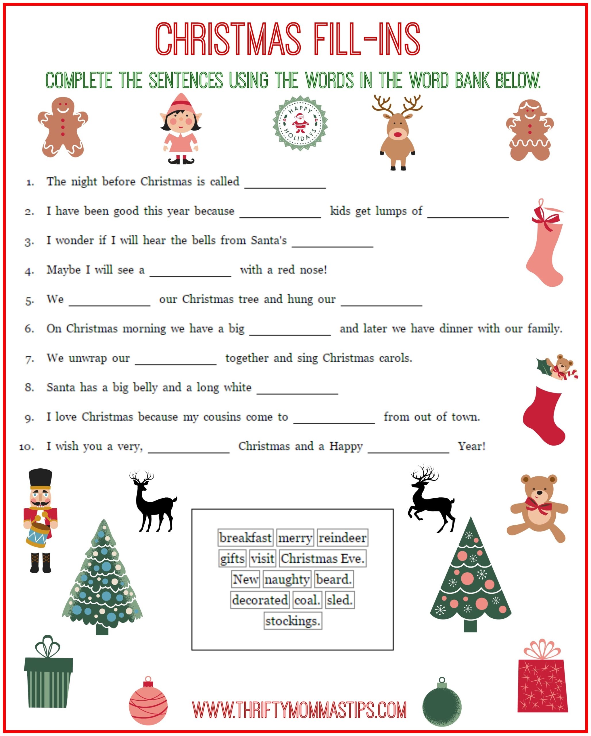 free printable fun fill in the blank games