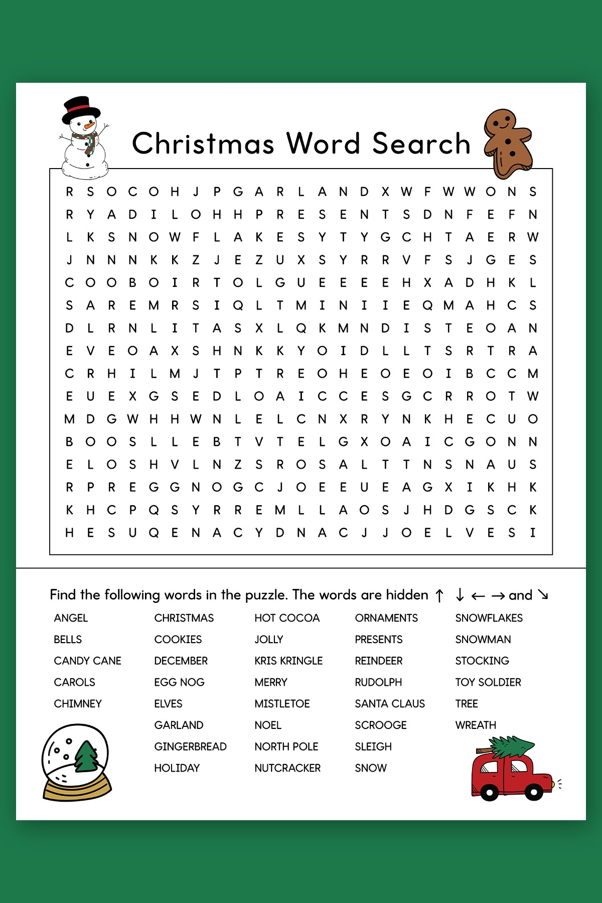 Free Christmas Word Find Printable Set Instant Download