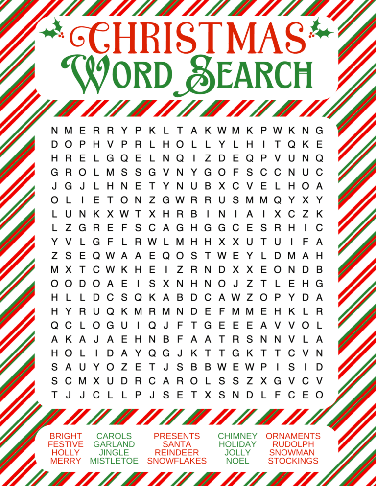 christmas activities for adults printable