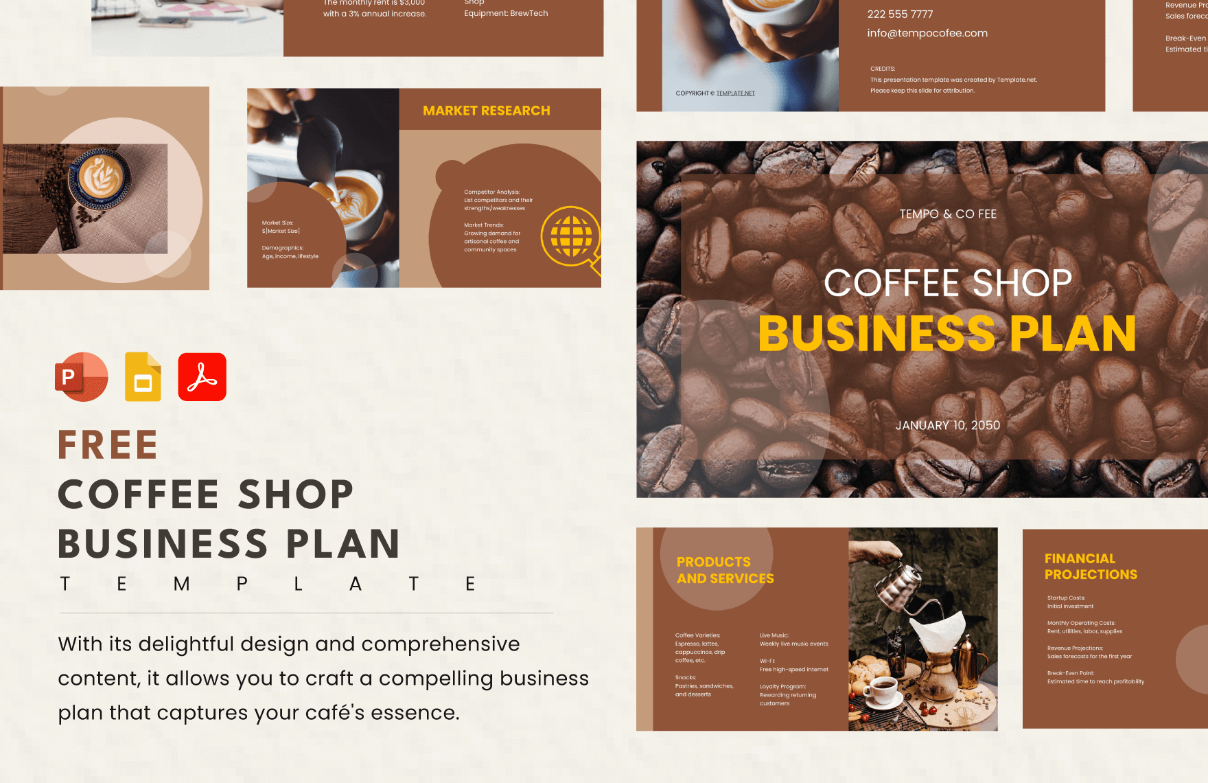 Free Coffee Shop Business Plan Template Download In PDF PowerPoint 