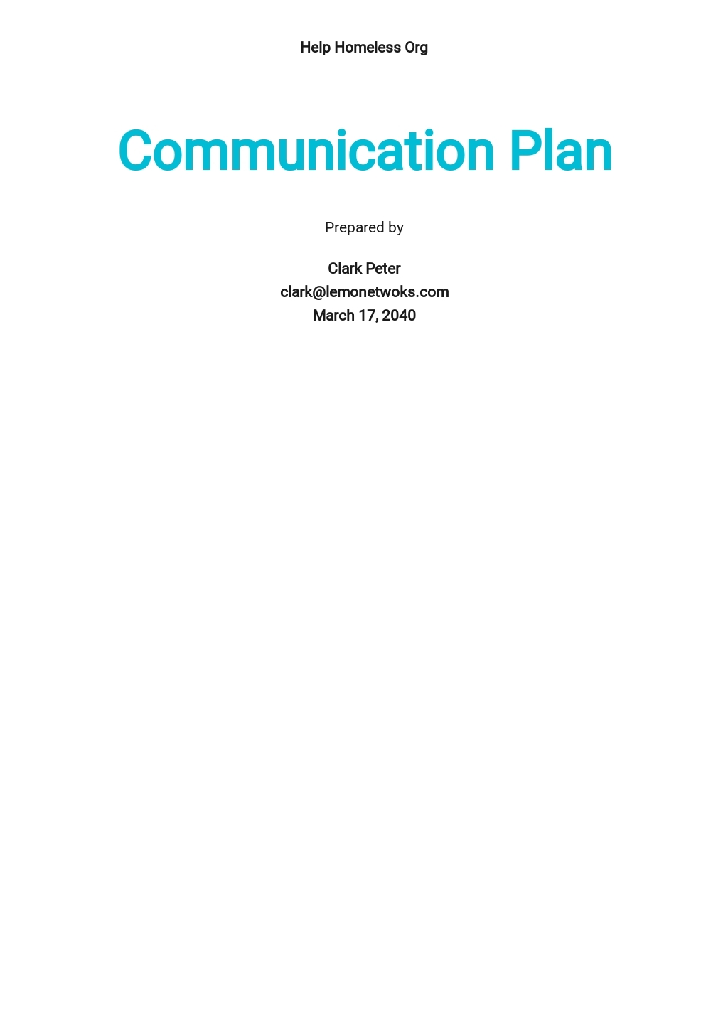 FREE Communication Plan Template In Microsoft Word DOC Template