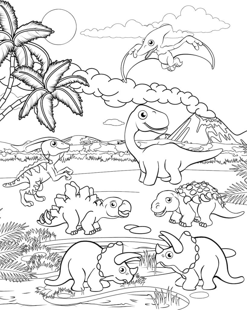 free printable coloring pictures of dinosaurs