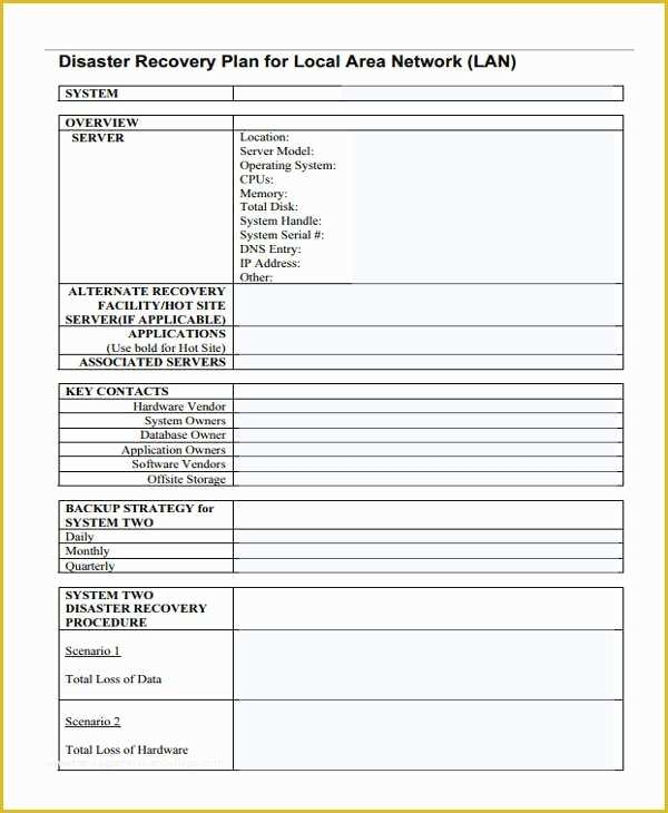 template disaster recovery plan