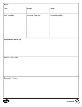 FREE Editable Lesson Plan Template By Twinkl Teaching Resources