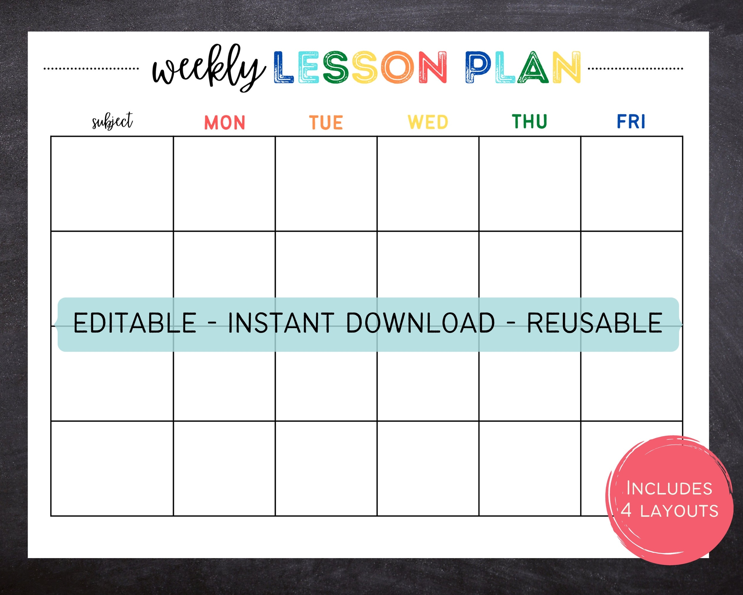 lesson plan template free editable
