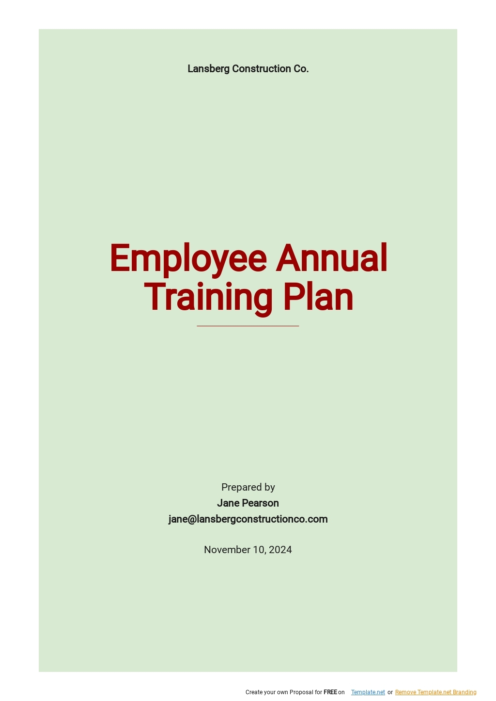 annual plan template