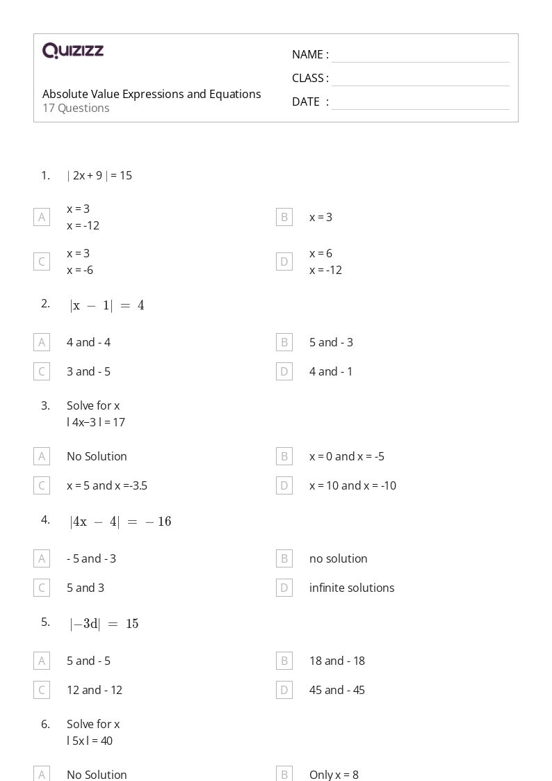 Free Expressions And Equations Worksheet Download Free Expressions And 