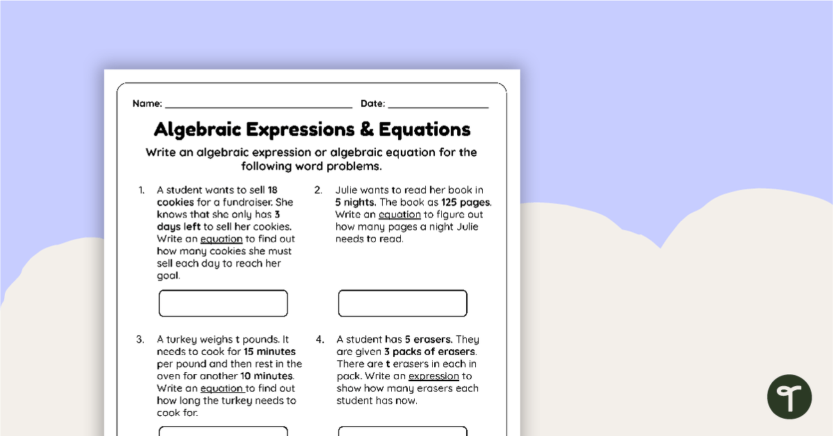 Free Expressions And Equations Worksheet Download Free Expressions And 