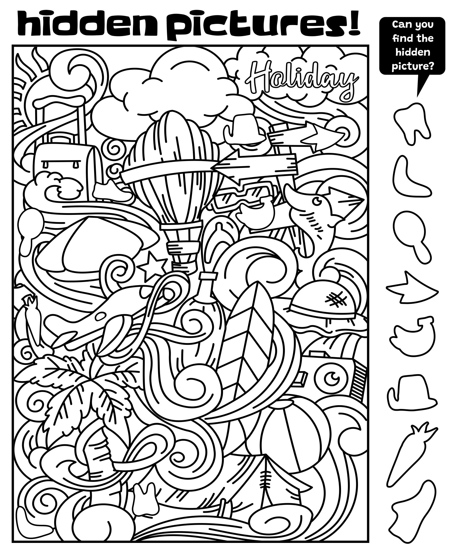 free hidden picture printables