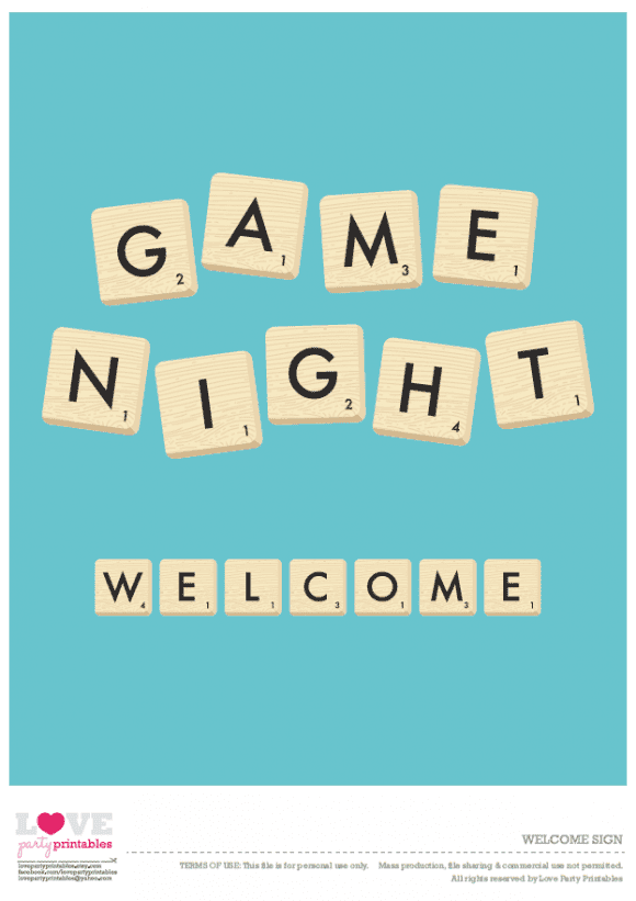 Free Game Night Party Printables Catch My Party