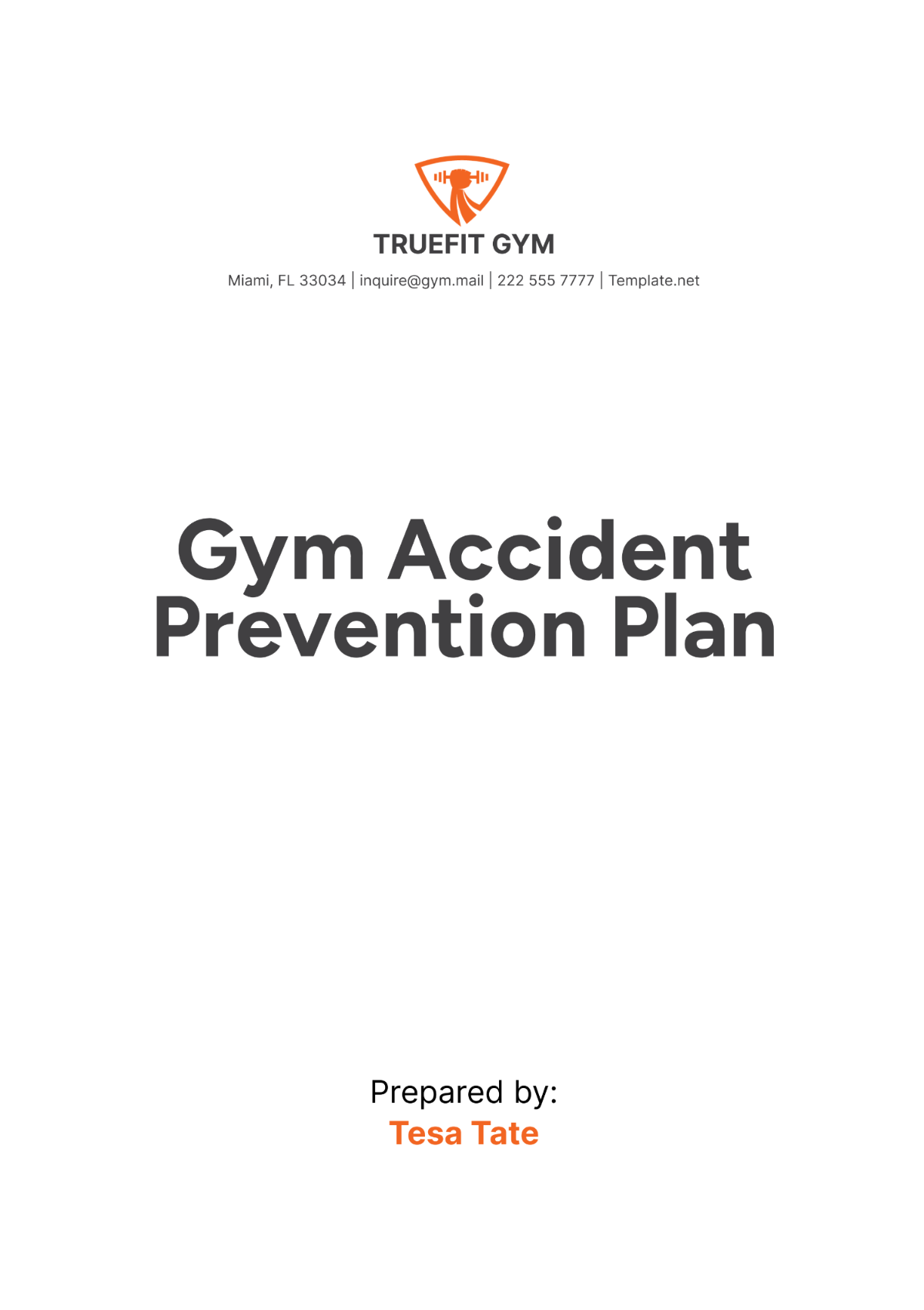 gym plan template