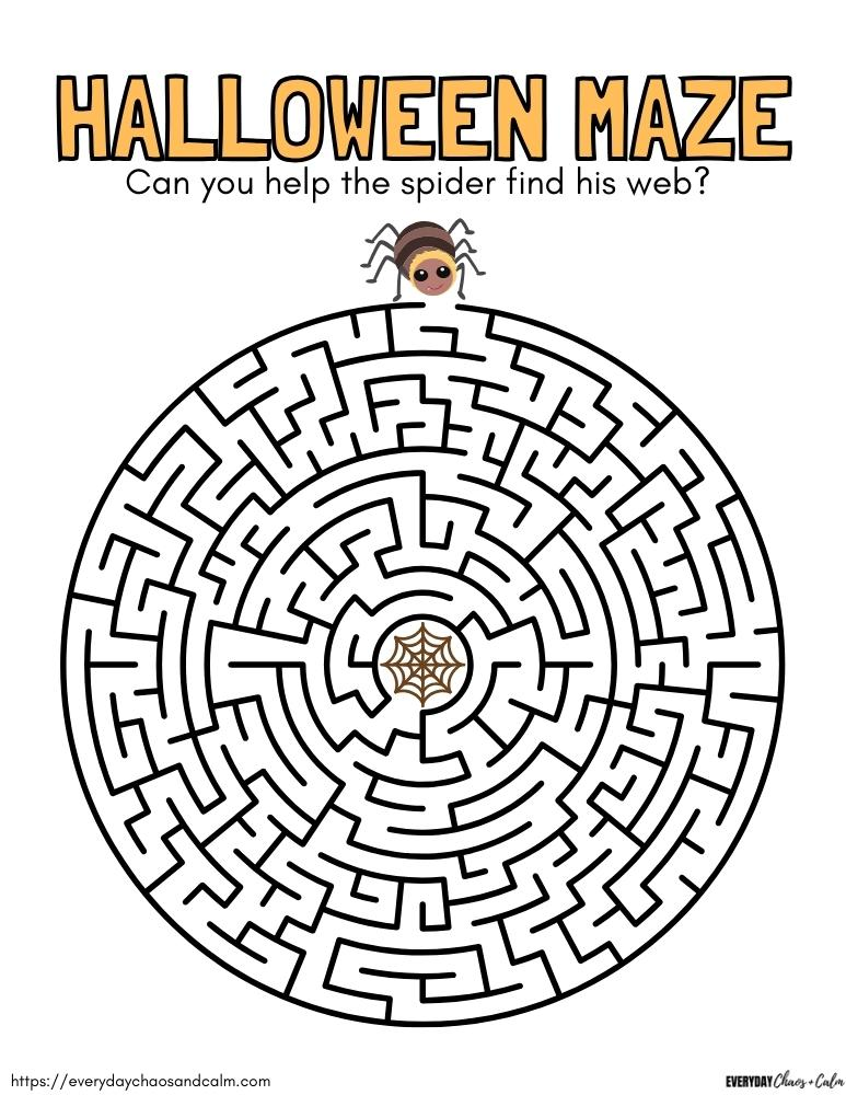 Free Halloween Maze Printables For Kids