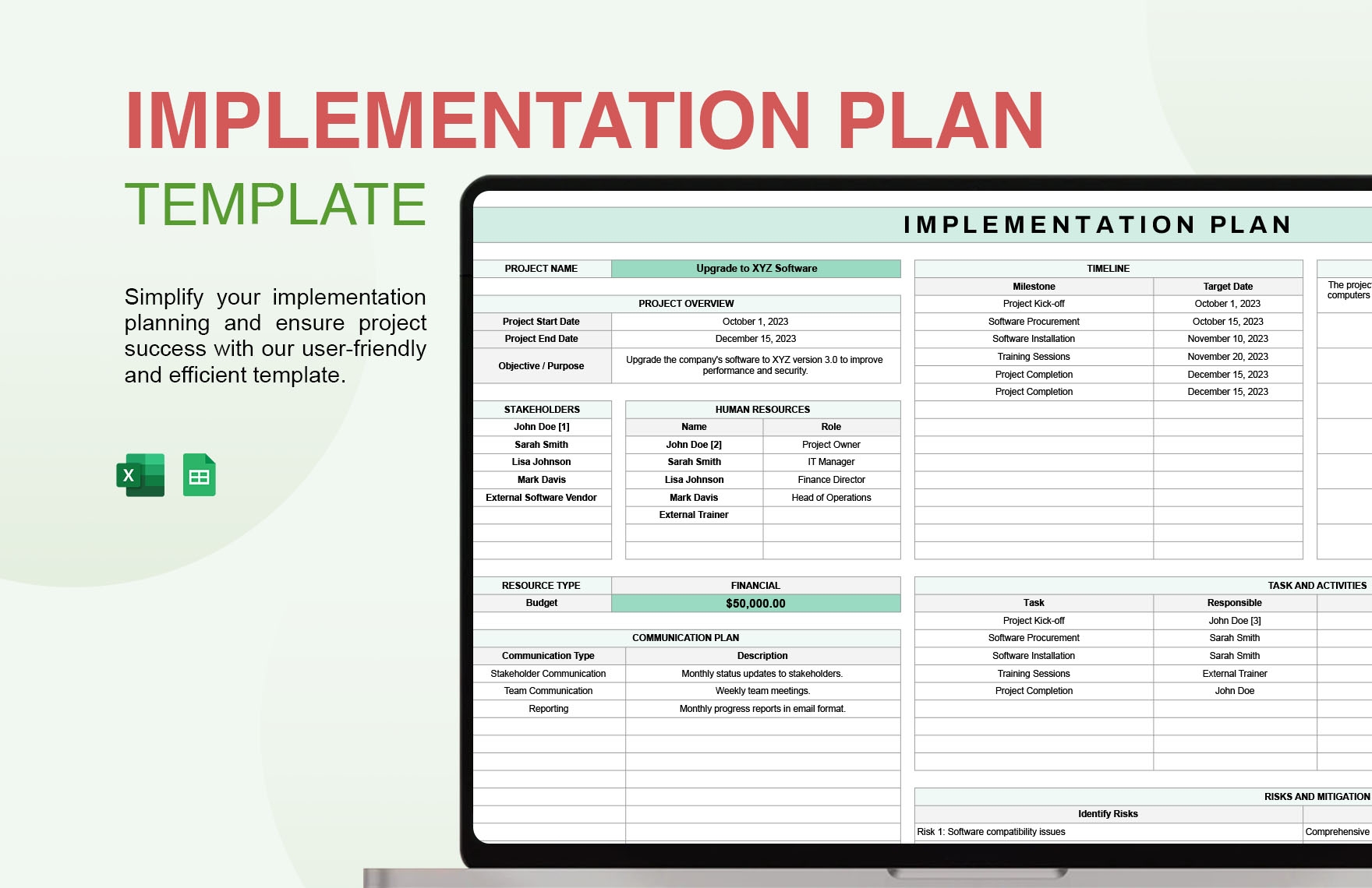 project implementation plan template
