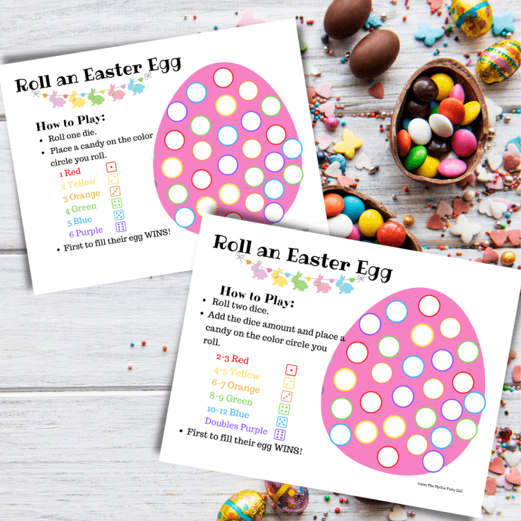 Free Kids Printable Easter Game Roll An Easter Egg Game The TipToe Fairy