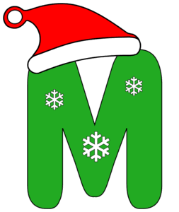 Free M Christmas Letter Stencil Pattern Template Clipart Design 
