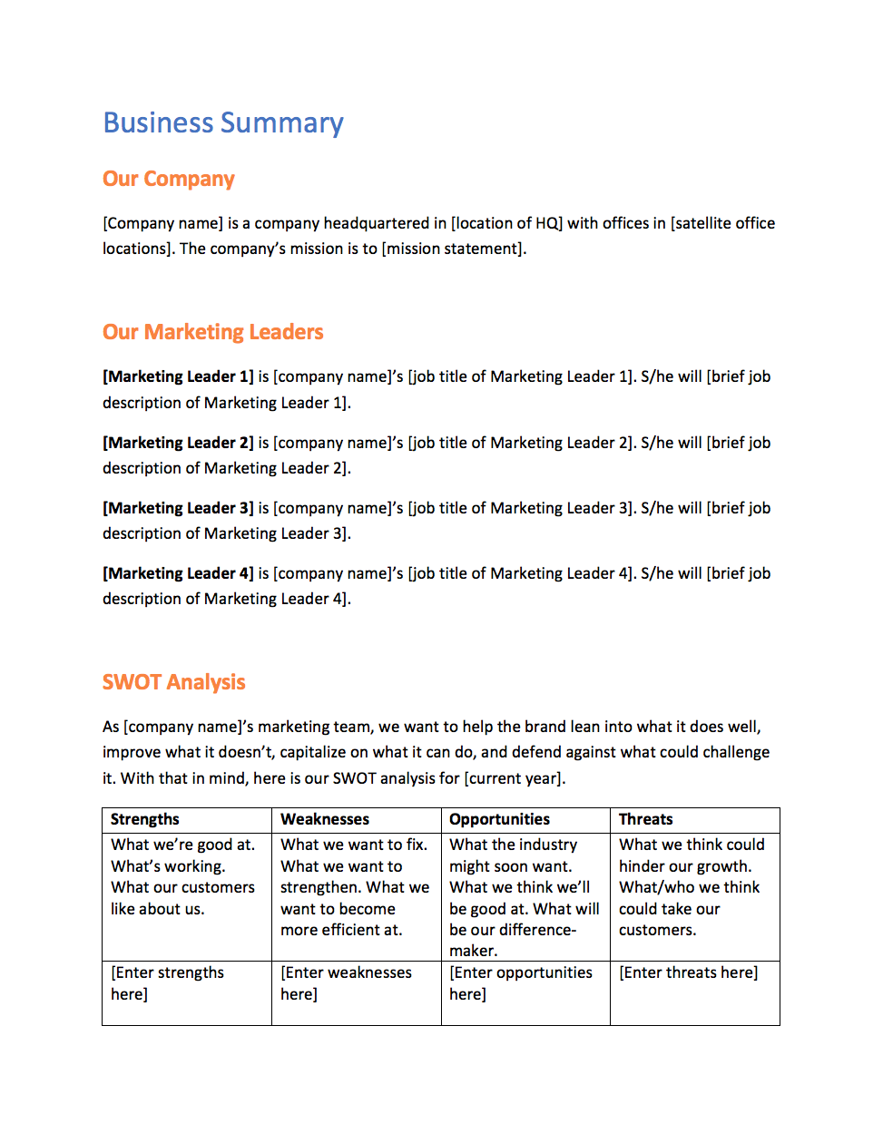 Free Marketing Plan Template HubSpot